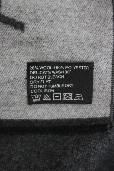 Rimowa Womens Thick Knit Logo Travel Blanket Scarf Gray 64"x36"