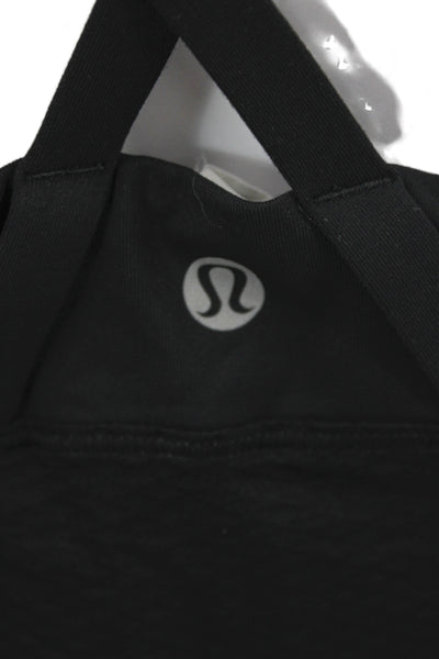 Lululemon Women Black Floral Scoop Neck Camisole Polyester Size 10
