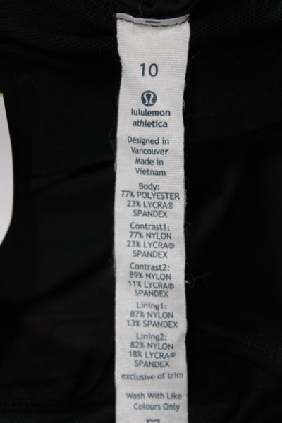 Lululemon Women Black Floral Scoop Neck Camisole Polyester Size 10