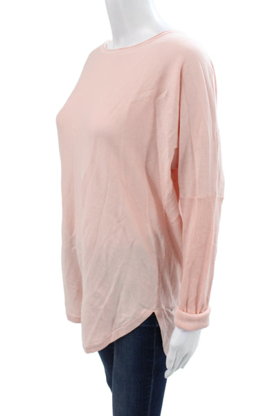 Lululemon Women Tunic Pink Boat Neck Long Sleeve Cotton Size 10