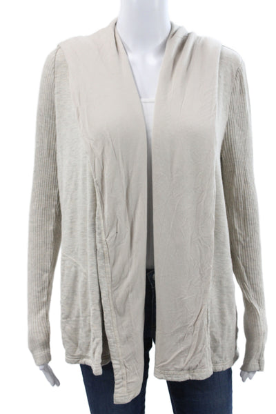 Splendid Womens Beige Rayon V Neck Long Sleeve Cardigan Solid Casual Size M