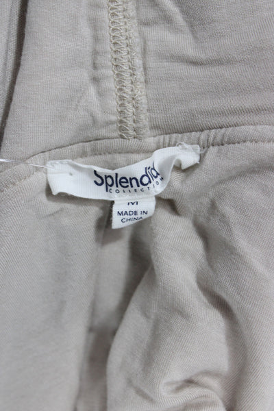 Splendid Womens Beige Rayon V Neck Long Sleeve Cardigan Solid Casual Size M
