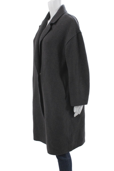 The Izzat Collection Womens Wool Gray Overcoat Magnetic Closure Size M