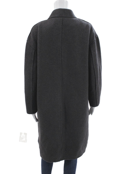 The Izzat Collection Womens Wool Gray Overcoat Magnetic Closure Size M