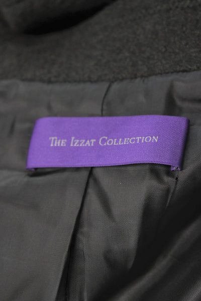 The Izzat Collection Womens Wool Gray Overcoat Magnetic Closure Size M