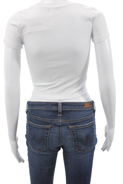Wilfred Free Womens Basic White T-Shirt Short Sleeve Size XS