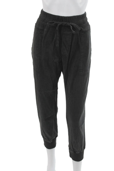 Standard James Perse Womens Black Jogger Pants 100% Cotton Drawstring Size 3