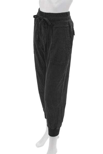 Standard James Perse Womens Black Jogger Pants 100% Cotton Drawstring Size 3