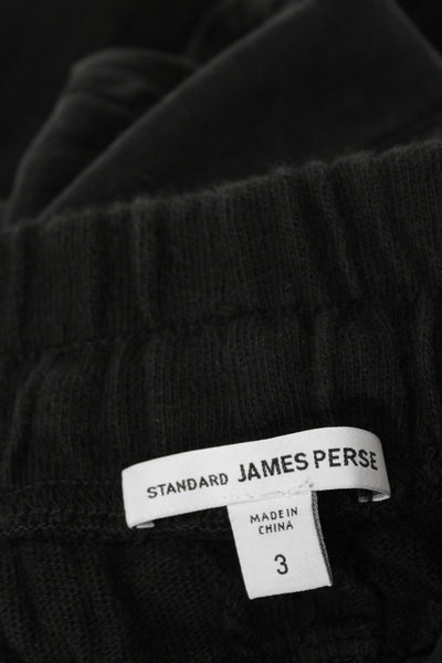 Standard James Perse Womens Black Jogger Pants 100% Cotton Drawstring Size 3