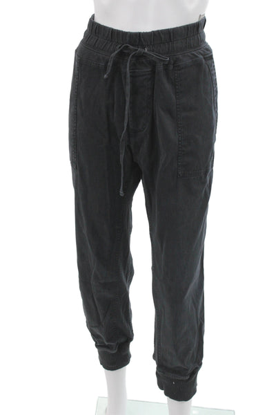 Standard James Perse Womens Jogger Pants Black Cotton Drawstring Size 4