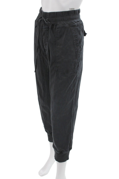 Standard James Perse Womens Jogger Pants Black Cotton Drawstring Size 4