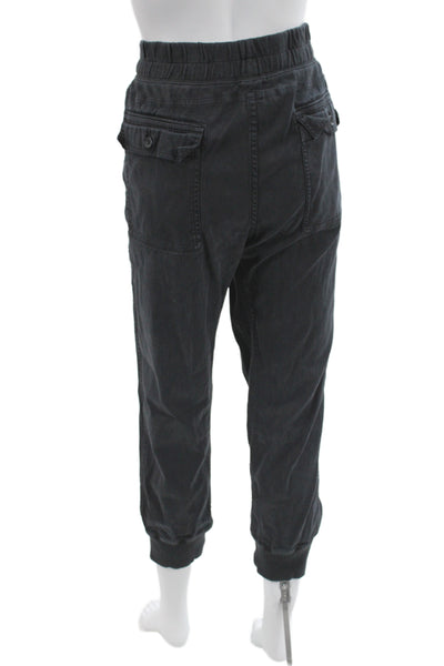 Standard James Perse Womens Jogger Pants Black Cotton Drawstring Size 4