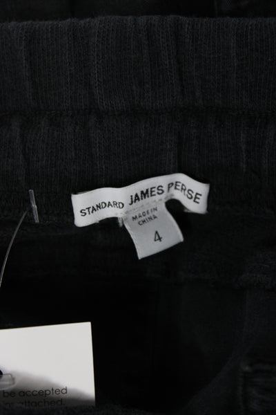 Standard James Perse Womens Jogger Pants Black Cotton Drawstring Size 4