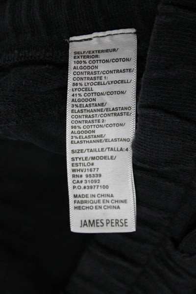 Standard James Perse Womens Jogger Pants Black Cotton Drawstring Size 4