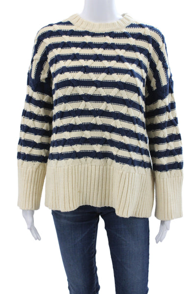 Adrianna Papell Women Blouse Blue Striped Collared Short Sleeve Size M