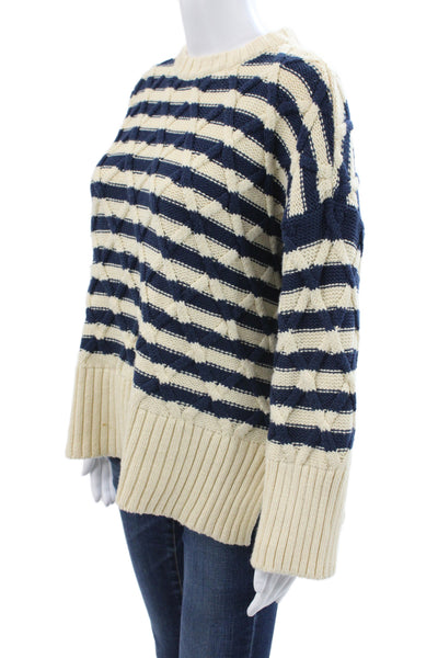 Adrianna Papell Women Blouse Blue Striped Collared Short Sleeve Size M