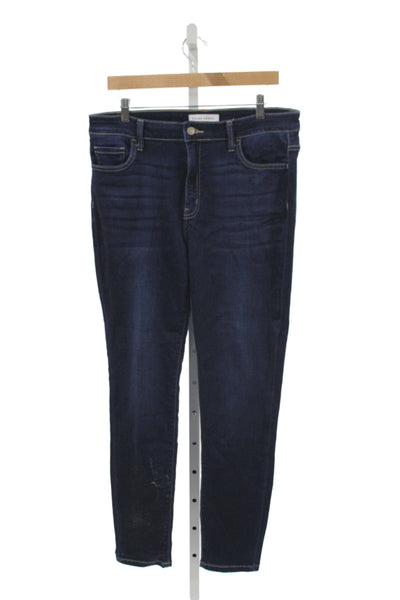 Flying Monkey Women Skinny Jeans Blue Mid Rise Button Cotton 30 Inseam Size 32