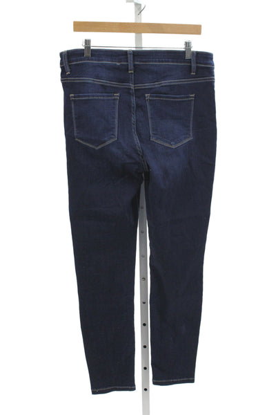Flying Monkey Women Skinny Jeans Blue Mid Rise Button Cotton 30 Inseam Size 32