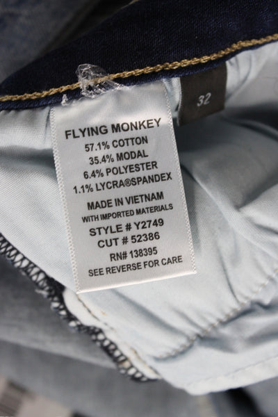 Flying Monkey Women Skinny Jeans Blue Mid Rise Button Cotton 30 Inseam Size 32