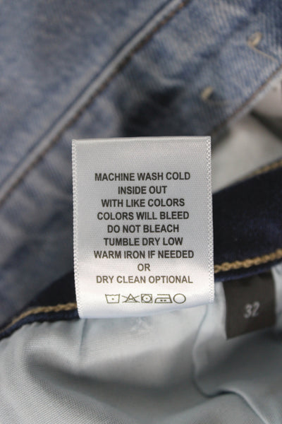 Flying Monkey Women Skinny Jeans Blue Mid Rise Button Cotton 30 Inseam Size 32
