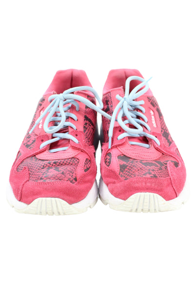 Adidas Womens Lace Up Suede Trim Snakeskin Print Logo Sneakers Pink Size 9