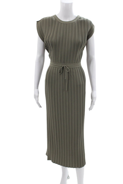 Club Monaco Womens Maxi Dress Green Sleeveless Crew Neck Polyester Size 2