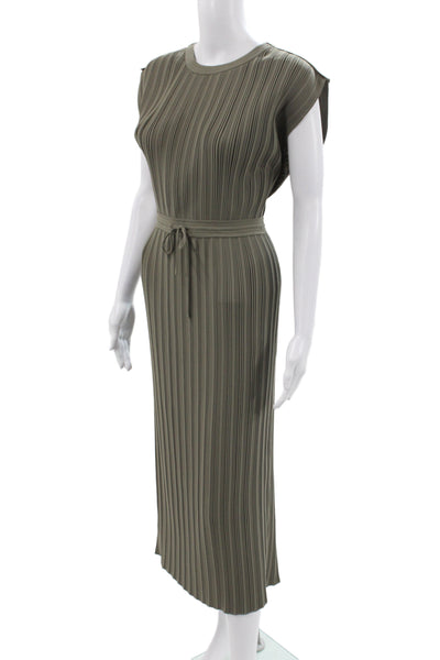 Club Monaco Womens Maxi Dress Green Sleeveless Crew Neck Polyester Size 2