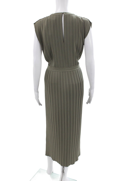 Club Monaco Womens Maxi Dress Green Sleeveless Crew Neck Polyester Size 2