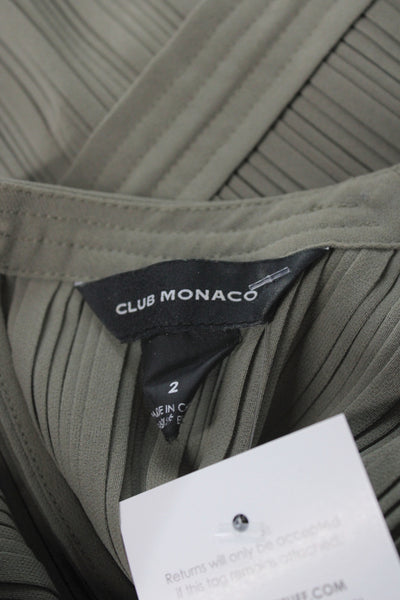 Club Monaco Womens Maxi Dress Green Sleeveless Crew Neck Polyester Size 2