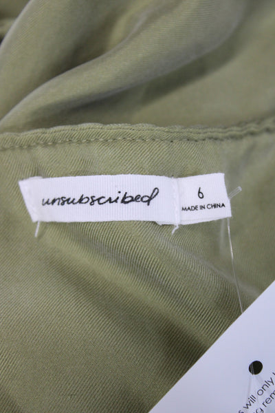 Unsubscribed Womens Maxi Silk V Neck Sleeveless Green Bohemian Dress Size 6