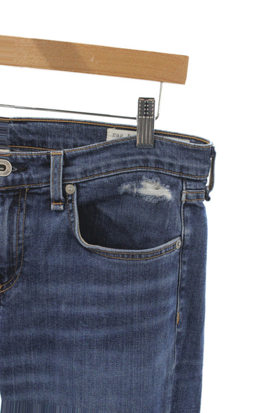 Rag & Bone Womens Cropped Jeans Blue Cotton Size 28