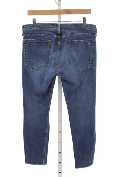 Rag & Bone Womens Cropped Jeans Blue Cotton Size 28