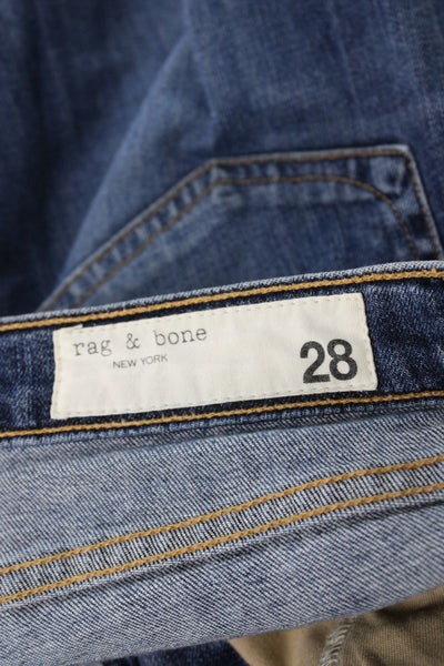 Rag & Bone Womens Cropped Jeans Blue Cotton Size 28
