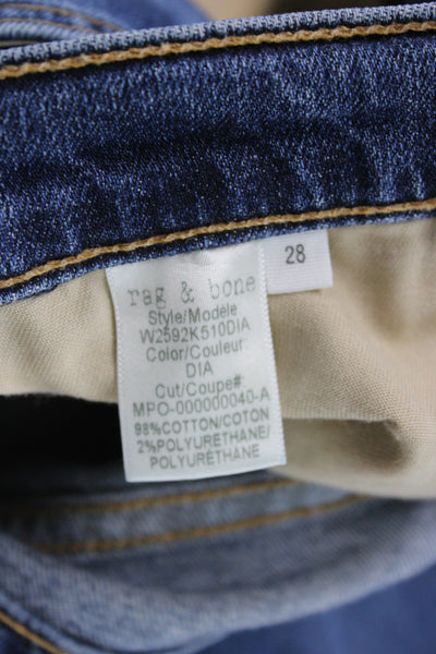 Rag & Bone Womens Cropped Jeans Blue Cotton Size 28