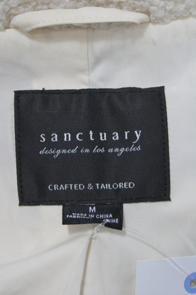 Sanctuary Womens Basic Jacket Ivory Button Long Sleeve Polyester Size M