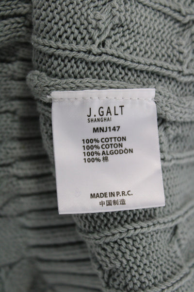 John Galt Women Green V-Neck Sleeveless Vest Sweater 100% Cotton Size S