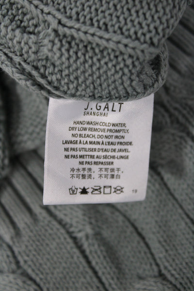 John Galt Women Green V-Neck Sleeveless Vest Sweater 100% Cotton Size S