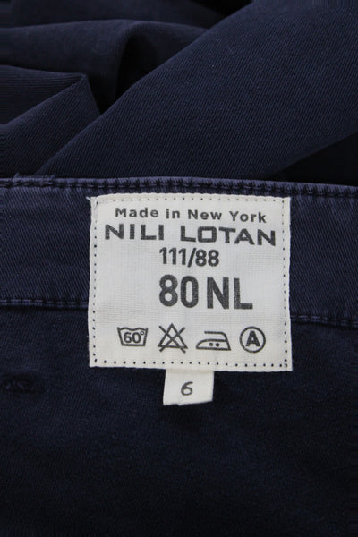 Nili Lotan Women Blue Cargo Pants Cotton Button Size 6