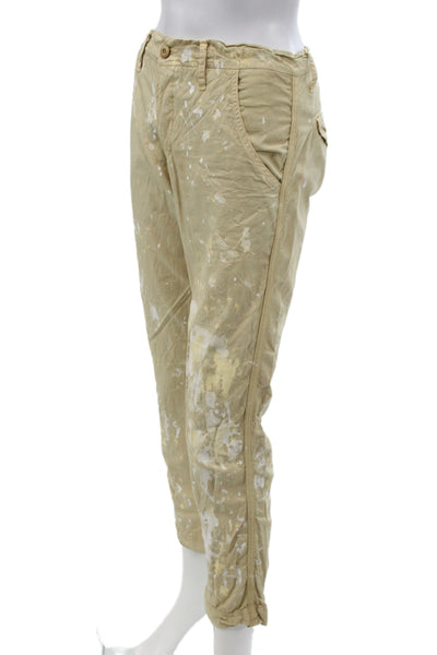 NSF Womens Ankle Paint Splatter Cotton Pants Button Closure Size 27