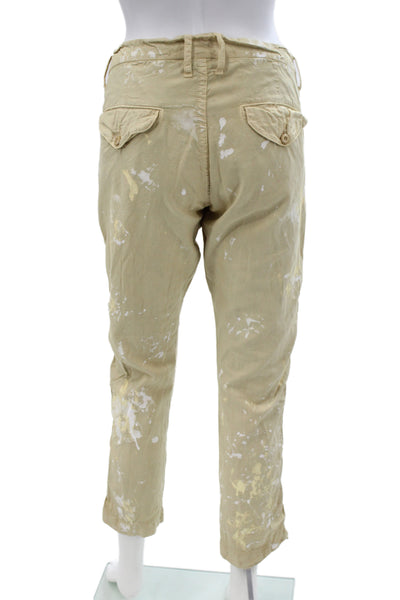 NSF Womens Ankle Paint Splatter Cotton Pants Button Closure Size 27