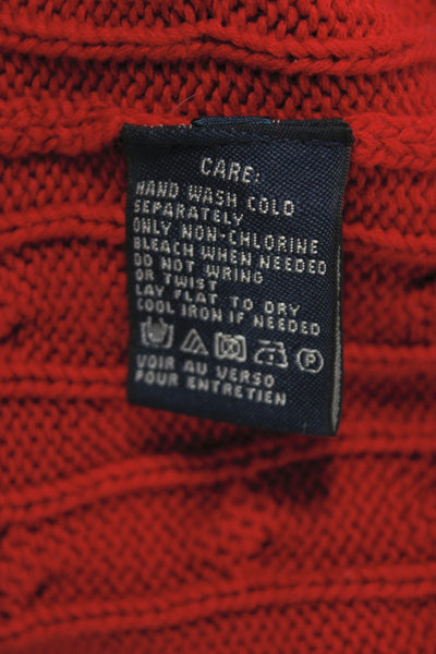 Ralph Lauren Sport Womens Pullover V-Neck Red 100% Cotton Size S