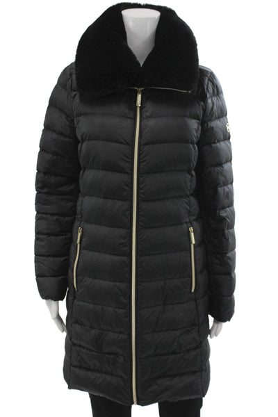 Michael Michael Kors Womens Puffer Jacket Black Nylon Zip Long Sleeve Size XS