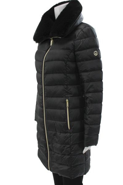 Michael Michael Kors Womens Puffer Jacket Black Nylon Zip Long Sleeve Size XS