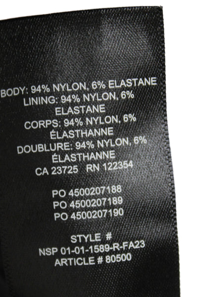 Babaton Womens Shaping Bodysuit Black Short Sleeve Round Neck Size S