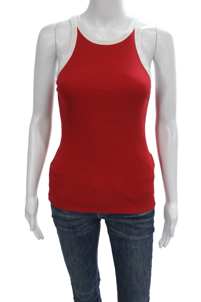 Polo Ralph Lauren Womens Basic Red Cotton Sleeveless Tank Top Round Neck Size M