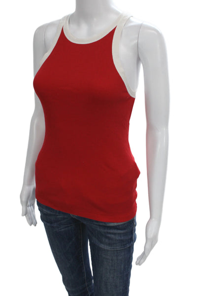Polo Ralph Lauren Womens Basic Red Cotton Sleeveless Tank Top Round Neck Size M