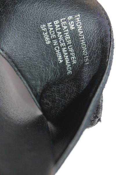 Steve Madden Womens Turnlock Suede T Strap Sandals Black Size 6.5