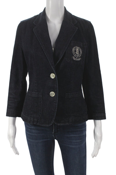 Lauren Jeans Company Womens Basic Jacket Blue Button Long Sleeve Size S