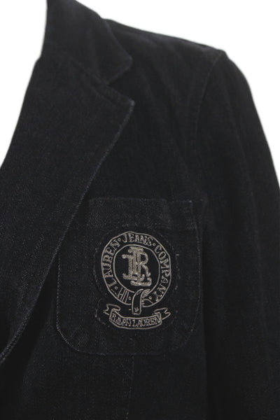 Lauren Jeans Company Womens Basic Jacket Blue Button Long Sleeve Size S