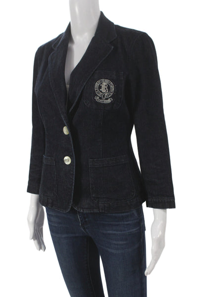 Lauren Jeans Company Womens Basic Jacket Blue Button Long Sleeve Size S